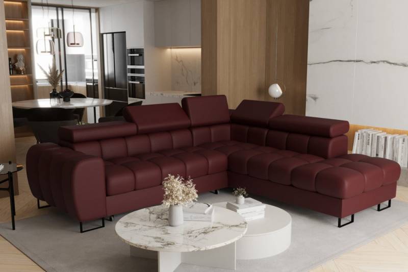 Friderik-EU Ecksofa ASPEN Ledersofa Schlaffunktion 260×225 cm Bettkasten von Friderik-EU