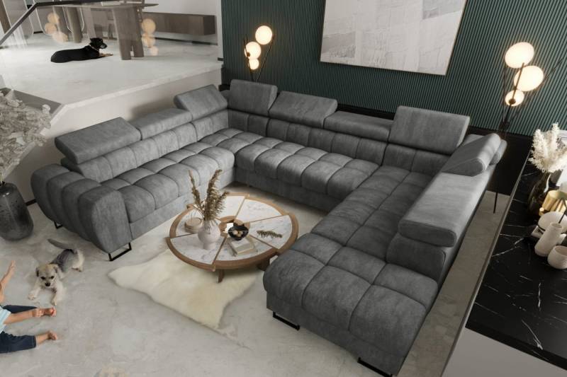 Friderik-EU Ecksofa ASPEN MAX I 265x350x225 cm U-form Schlaffunktion zwei Bettkasten von Friderik-EU