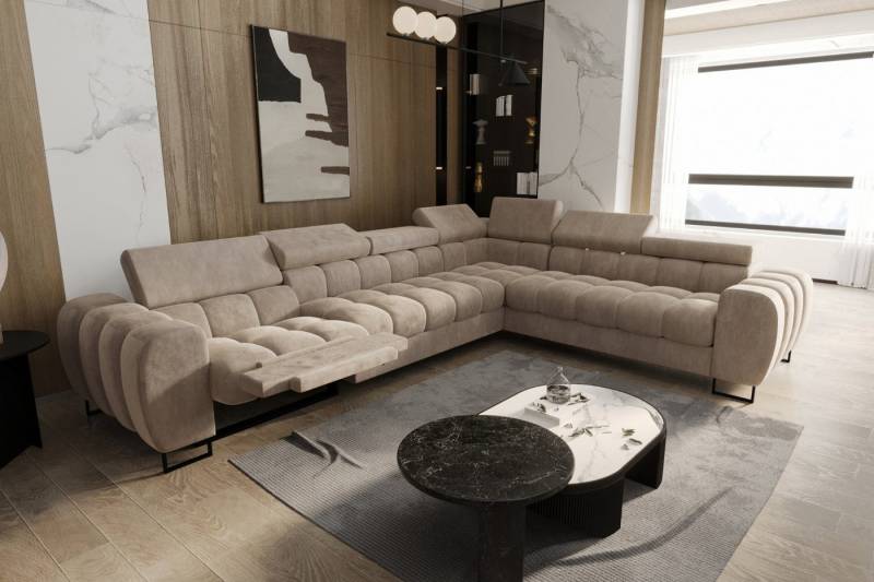 Friderik-EU Ecksofa Aspen Max Relax 330×260 cm mit Schlaffunktion & Relax, Terra Stoff, - verstellbare Kopfstützen - Liegefläche 117x190 cm - Schlafsofa Friderik-EU Ecksofa Aspen Max Relax 330×260 cm mit Schlaffunktion & Relax, Terra Stoff, - verstellbare Kopfstützen - Liegefläche 117x190 cm - Schlafsofa von Friderik-EU