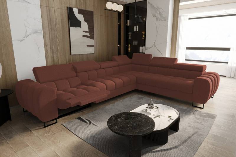 Friderik-EU Ecksofa Aspen Max Relax 330×260 cm mit Schlaffunktion & Relax, - verstellbare Kopfstützen - Liegefläche 117x190 cm - Schlafsofa von Friderik-EU
