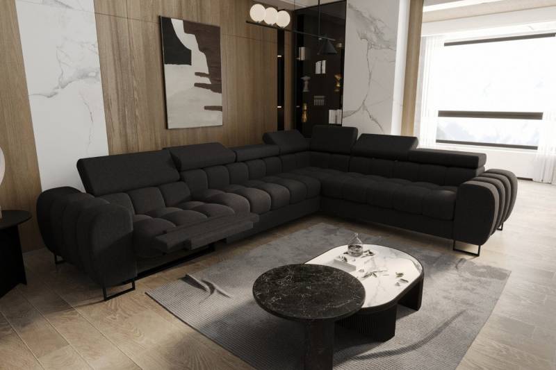 Friderik-EU Ecksofa Aspen Max Relax 330×260 cm mit Schlaffunktion & Relax, - verstellbare Kopfstützen - Liegefläche 117x190 cm - Schlafsofa von Friderik-EU