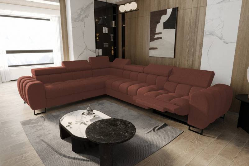 Friderik-EU Ecksofa Aspen Max Relax 330×260 cm mit Schlaffunktion & Relax, - verstellbare Kopfstützen - Liegefläche 117x190 cm - Schlafsofa von Friderik-EU