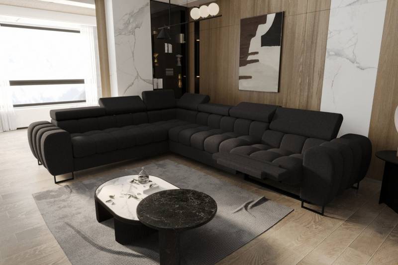 Friderik-EU Ecksofa Aspen Max Relax 330×260 cm mit Schlaffunktion & Relax, - verstellbare Kopfstützen - Liegefläche 117x190 cm - Schlafsofa von Friderik-EU