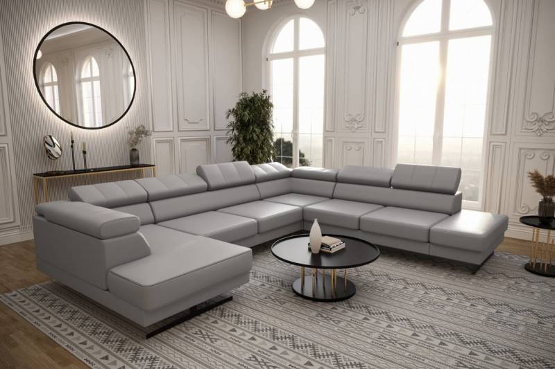 Friderik-EU Ecksofa EMPORIO MAX II verstellbare Kopfstützen silberne Beine Ledersofa Friderik-EU Ecksofa EMPORIO MAX II verstellbare Kopfstützen silberne Beine Ledersofa von Friderik-EU