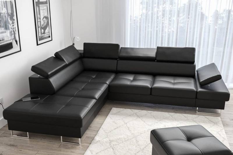 Friderik-EU Ecksofa GALAXY Ledersofa mit Schlaffunktion & Bettkasten von Friderik-EU