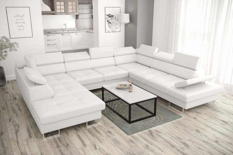 Friderik-EU Ecksofa GALAXY MAX I Ecksofa mit Schlaffunktion, 280x350x225 cm, Stoff Madrit, Bettkasten, verstellbaren Kopfstützen & Armlehne, Made in EU von Friderik-EU