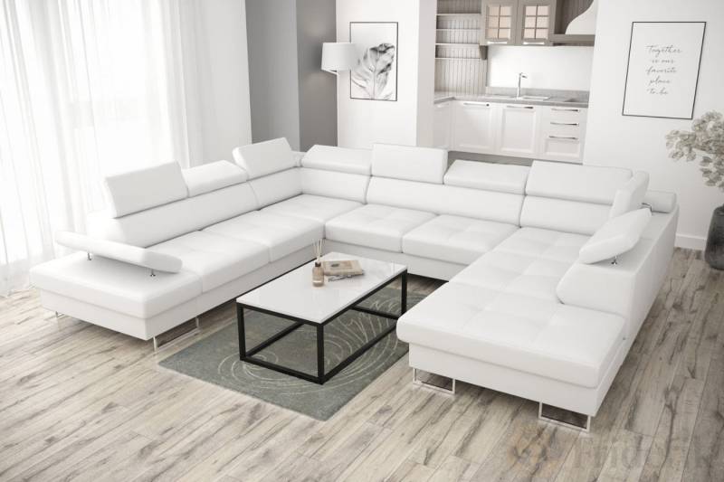 Friderik-EU Ecksofa GALAXY MAX I Ledersofa 280x350x225 Schlaffunktion und zwei Bettkasten von Friderik-EU