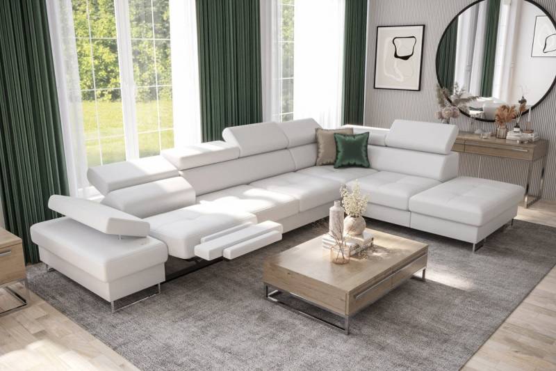 Friderik-EU Ecksofa GALAXY RELAX mit Schlaffunktion, 225×350, Kunstleder MADRIT, Bettkasten, Relaxfunktion, verstellbaren Kopfstützen & Armlehne, EU von Friderik-EU