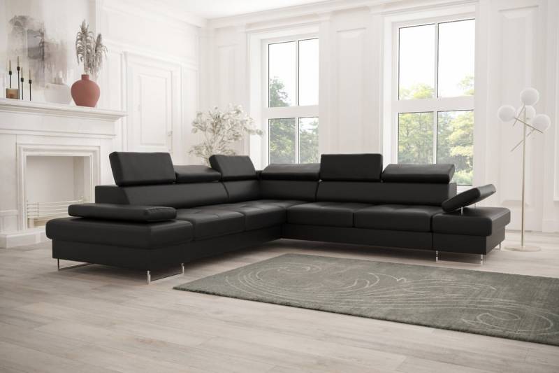 Friderik-EU Ecksofa Galaxy MAX mit Schlaffunktion & Bettkasten – Kunstleder MADRIT, verstellbare Kopfstützen & Armlehne, Made in Europe von Friderik-EU