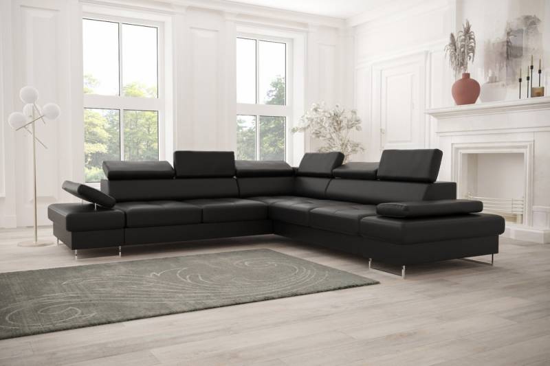 Friderik-EU Ecksofa Galaxy MAX mit Schlaffunktion & Bettkasten – Kunstleder MADRIT, verstellbare Kopfstützen & Armlehne, Made in Europe von Friderik-EU