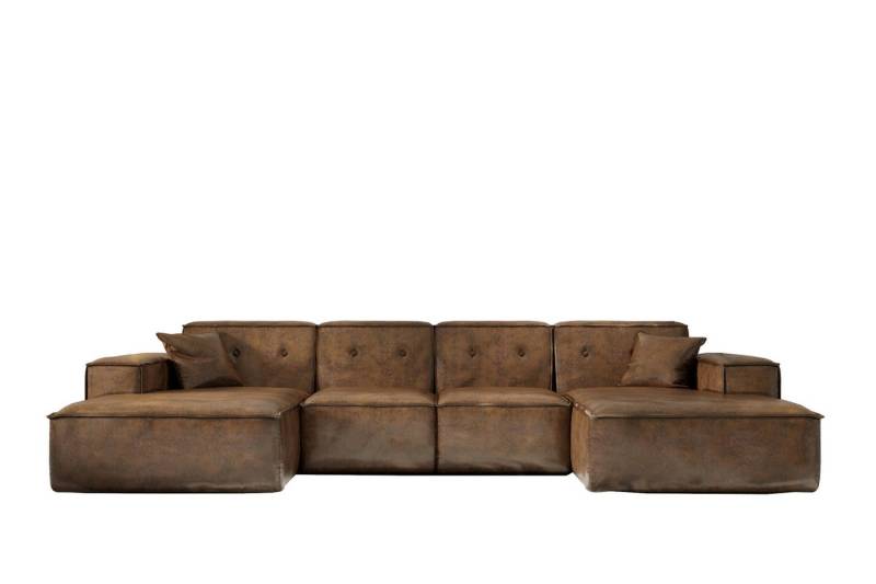 Friderik-EU Ecksofa LUGA U L 379 cm – Stilvolle Polsterecke mit Knopfsteppung, GOBI-Stoff von Friderik-EU