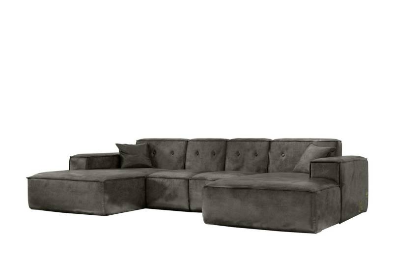 Friderik-EU Ecksofa LUGA U M 342 cm – Elegantes Sofa mit Knopfsteppung, GOBI-Stoff von Friderik-EU