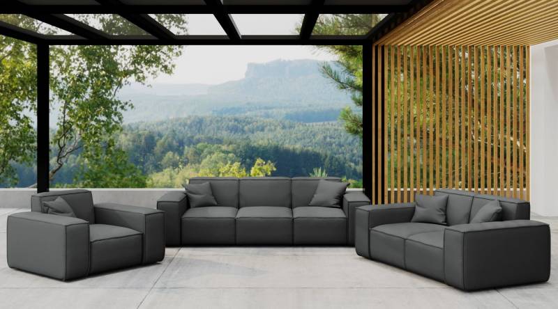 Friderik-EU Gartenlounge-Set PATIO 3+2+1 – 3-Sitzer-Sofa, 2-Sitzer-Sofa und Sessel, Stoff ODYSSEY von Friderik-EU