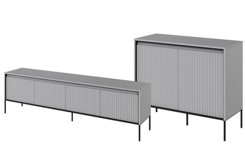 Friderik-EU Kommode Kommoden- und TV-Schrank-Set TR-02 & TR-06 mit LED-Beleuchtung von Friderik-EU