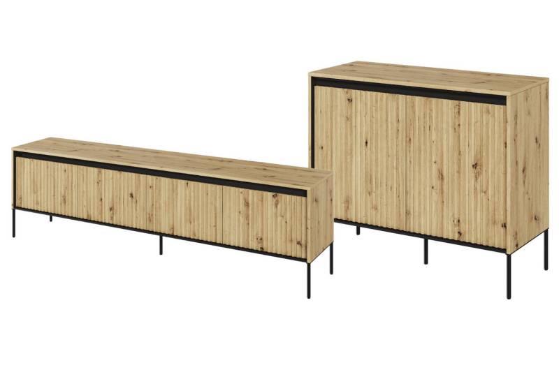 Friderik-EU Kommode Kommoden- und TV-Schrank-Set TR-02 & TR-06 mit LED-Beleuchtung von Friderik-EU