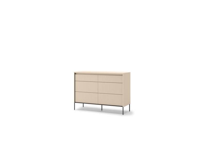 Friderik-EU Kommode für das Schlafzimmer mit geriffelten Fronten und LED– Trend TS-06 von Friderik-EU