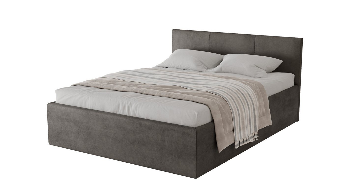 Friderik-EU Polsterbett Dona – modernes Einzelbett mit Bettkasten & gepolstertem Kopfteil (Bettgestell mit Lattenrost, Matratze nicht enthalten), Bett mit Bettkasten und gepolstertem Kopfteil von Friderik-EU