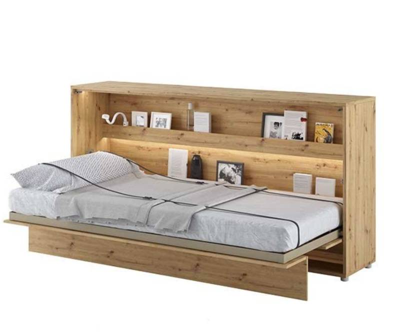 Friderik-EU Schrankbett Horizontal Wandklappbett mit Matratze und LED, Bed Concept BC-06 von Friderik-EU
