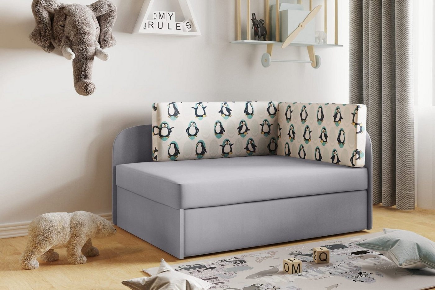 Friderik-EU Sofa BAFI Couch fürs Kinderzimmer mit Schlaffunktion und Bettkasten von Friderik-EU