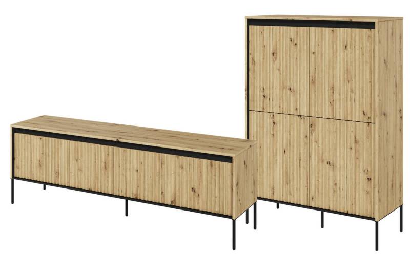 Friderik-EU TV-Wand Kommoden- und TV-Schrank-Set TR-03 & TR-05 mit LED-Beleuchtung von Friderik-EU