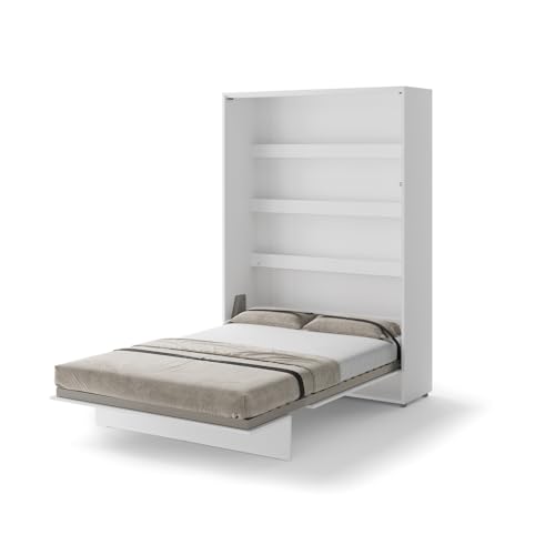 Friderik Bed Concept BC-01 Wandklappbett Vertikal Schrankbett mit Matratze, 140x200 cm (Weiß) von Friderik