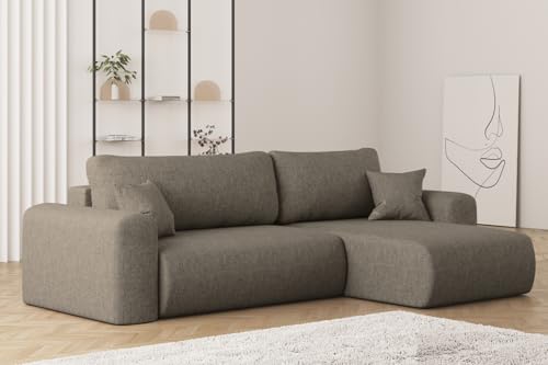 Friderik Ecksofa Capri L – 272 cm Schlafsofa mit Bettkasten & Schlaffunktion, Neve-Stoff, Wohnlandschaft, Rechts, 4-Sitzer, Dunkelgrau, Neve 16 von Friderik