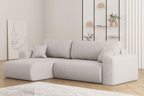 Friderik Ecksofa Capri L – 272 cm Schlafsofa mit Bettkasten & Schlaffunktion, Neve-Stoff, Wohnlandschaft, Links, 4-Sitzer, Beige, Neve 3 von Friderik