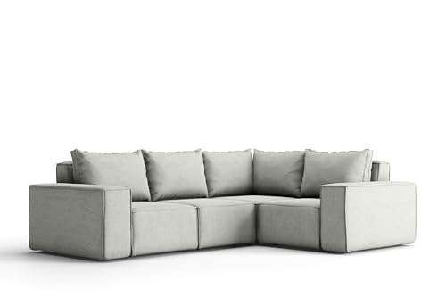 Friderik Ecksofa Garten Couch Wasserdichtes Sofa Outdoor Gartenmöbel Terrasse (Hellgrau) von Friderik