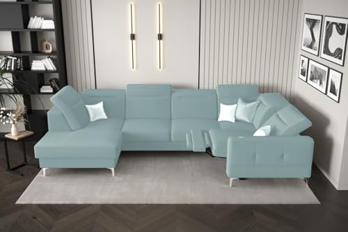 Friderik Ecksofa Malibu Max II mit Schlaffunktion und Relaxfunktion, 180x350x182 cm - höhenverstellbare Kopfstützen, Stoff Gemma, Moderne Metallfüße (Dunkelbraun, Rechts) von Friderik