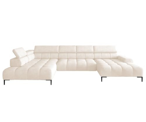 Friderik Ecksofa Plaza XL mit Relaxfunktion Elektrisch Verstellbarer Sitz Sofa (Creme, Links) von Friderik