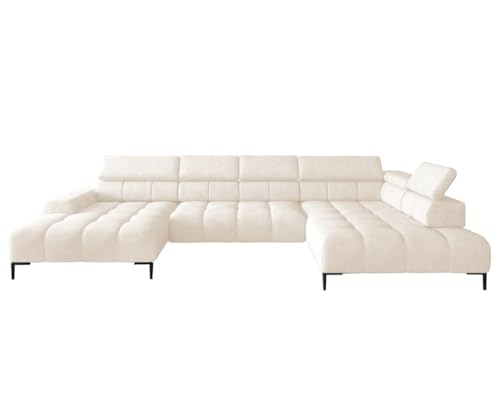 Friderik Ecksofa Plaza XL mit Relaxfunktion Elektrisch Verstellbarer Sitz Sofa (Creme, Rechts) von Friderik