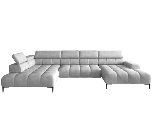Friderik Ecksofa Plaza XL mit Relaxfunktion Elektrisch Verstellbarer Sitz Sofa (Hellgrau, Links) von Friderik