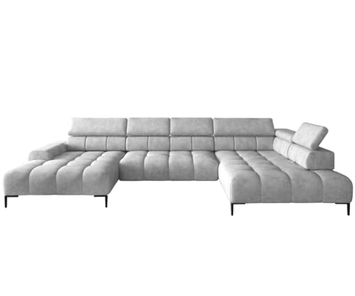 Friderik Ecksofa Plaza XL mit Relaxfunktion Elektrisch Verstellbarer Sitz Sofa (Hellgrau, Rechts) von Friderik