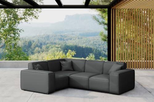 Friderik Garten-Ecksofa Patio 246 cm – Komfortables und stilvolles Möbelstück mit Odyssey-Stoff (Anthrazit, Links) von Friderik