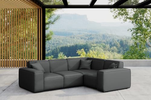 Friderik Garten-Ecksofa Patio 246 cm – Komfortables und stilvolles Möbelstück mit Odyssey-Stoff (Anthrazit, Rechts) von Friderik