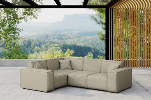 Friderik Garten-Ecksofa Patio 246 cm – Komfortables und stilvolles Möbelstück mit Odyssey-Stoff (Toffee, Links) von Friderik