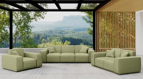 Friderik Gartenmöbel-Set Patio 3+2+1 – 3-Sitzer-Sofa, 2-Sitzer-Sofa und Sessel, Stoff Odyssey (Lima) von Friderik