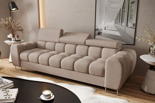 Friderik Sofa Aspen III 3-Sitzer verstellbare Kopfstützen 265 cm (Beige) von Friderik