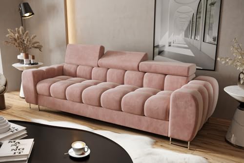 Friderik Sofa Aspen III 3-Sitzer verstellbare Kopfstützen 265 cm (Rosa) von Friderik
