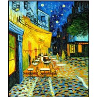 Vincent Van Gogh Café-Terrasse Plakat Kühlschrankmagnet 12x14 Magnetic Leinwand von FridgeMagnetWorld