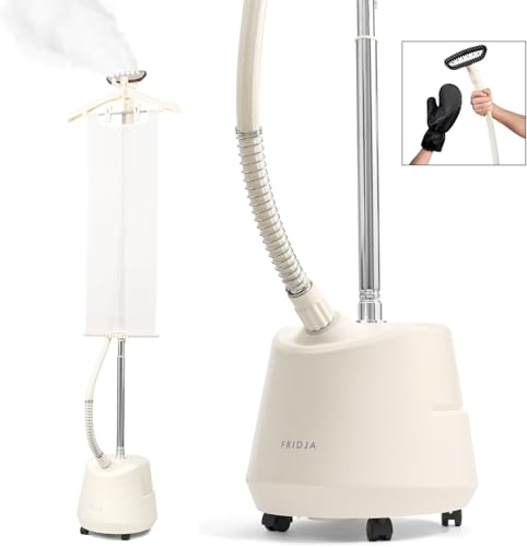 Dampfglätter für Kleidung – Professionelle Dampfbürste mit 2200W, 3l Wassertank und zwei Dampfeinstellungen für schnelle Faltenentfernung – Für alle Stoffe geeignet, in 35 Sek. bereit – cremefarben von Fridja