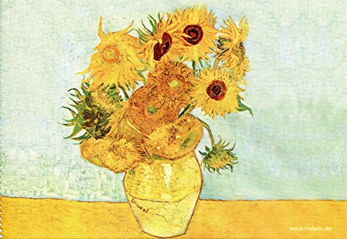 Fridolin Brillenputztuch Van Gogh-Sonnenblumen, Stoff, bunt, 18x12.5x1 cm von Fridolin