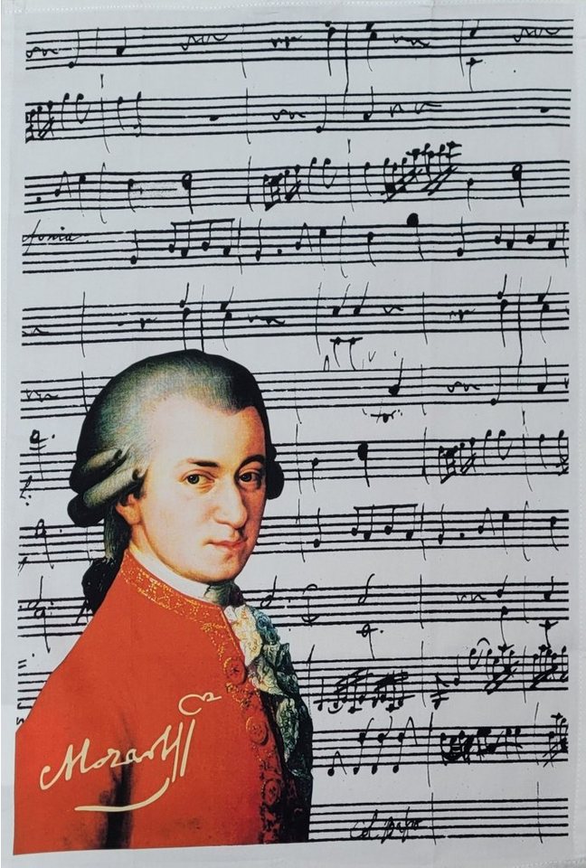 Fridolin Geschirrtuch, (1-tlg), aus 100 % Baumwolle, Motiv Wolfgang Amadeus Mozart von Fridolin