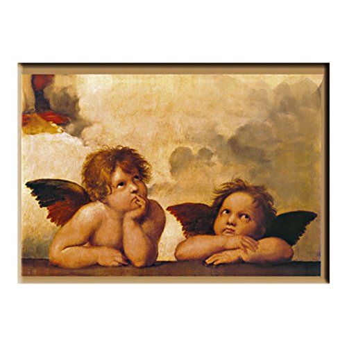 Fridolin Motivmagnet Raphael-Zwei Engel, Metall, bunt, 8x5.4x0.3 cm von Fridolin