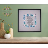 Gesticktes Bild "Milkshake", 30 X cm, Kreuzstich, Spruch, Wanddekor, Frech, Lustig, Handarbeit, Gemälde, Einzelstück, Bilderrahmen von FridolinaPopina