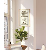 Kaffee Wand Kunstdruck, Orange Retro Zitat Poster, Trendiger Wanddruck, Süßer Spruch, Kaffeeliebhaber Geschenk von FriedaPrintDesigns