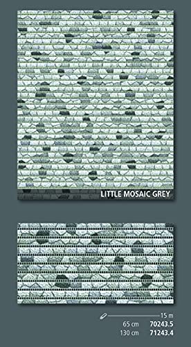 Bodenbelag Sympa Nova Premium Weichschaum Badematte Matte Little Mosaic Grey Steinchen grau 130 breit Meterware von Friedola