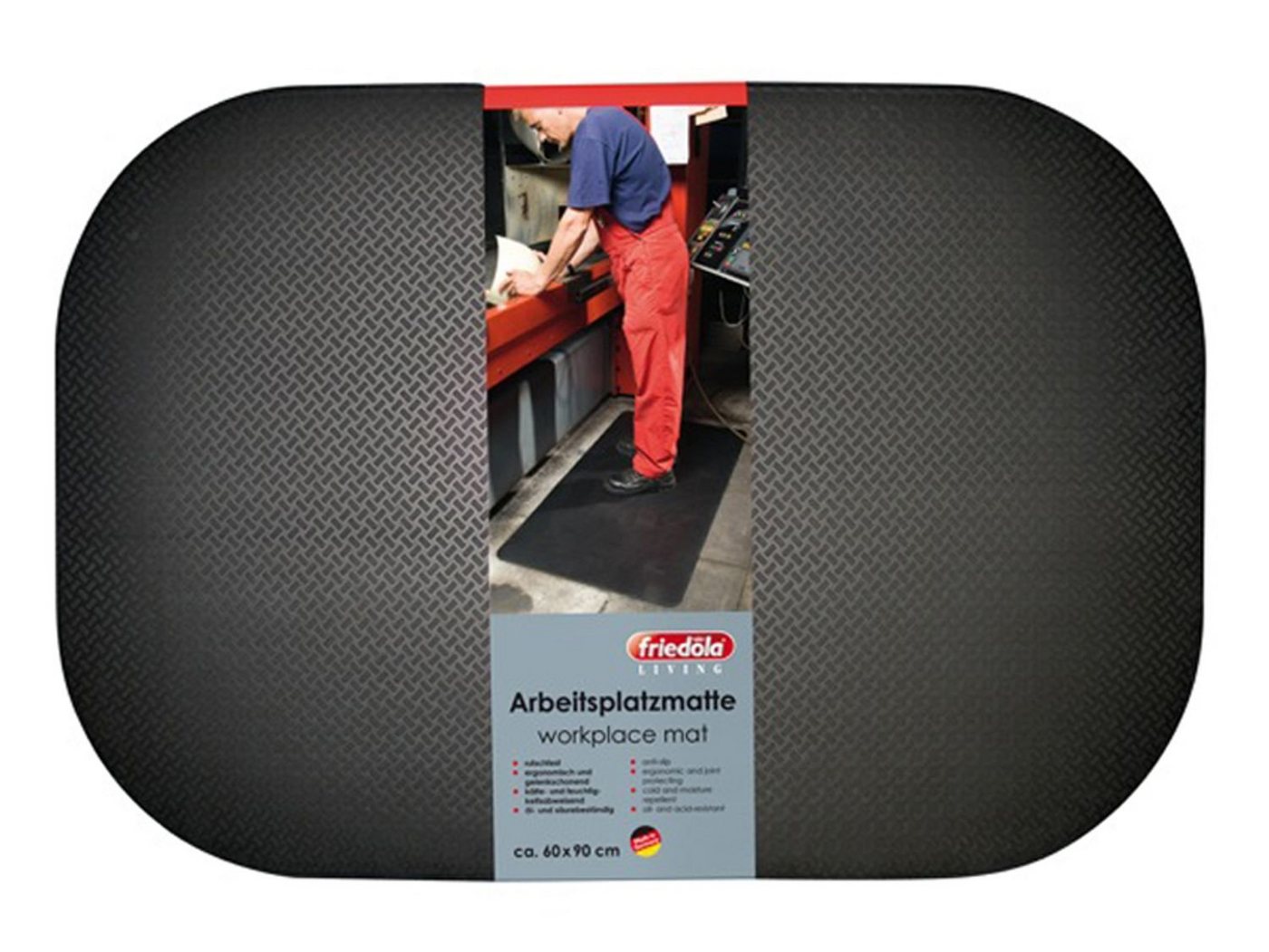 Friedola Bodenschutzmatte Friedola Arbeitsplatzmatte schwarz 10mm Bodenmatte 60x90cm Werkbank von Friedola