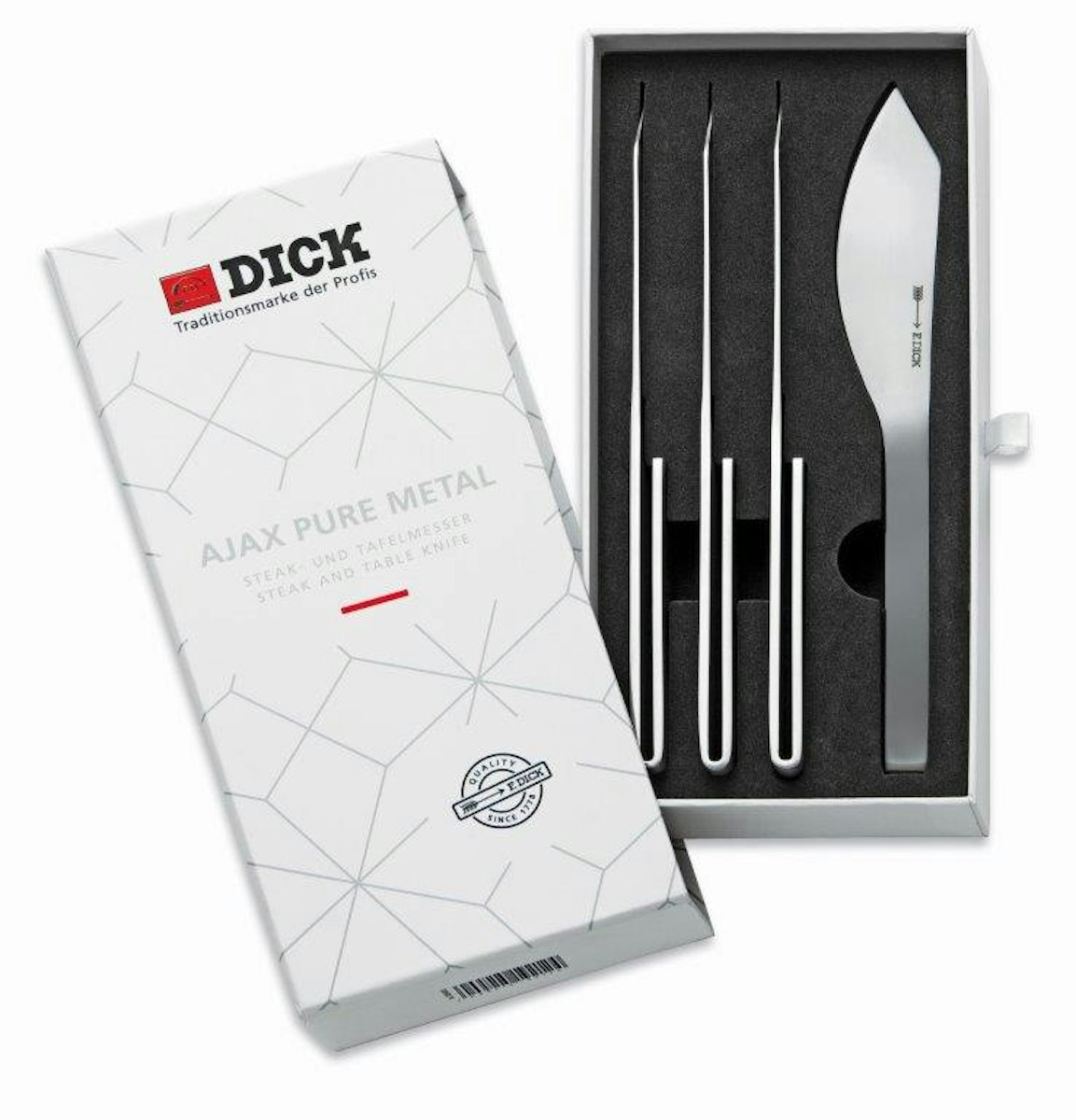 DICK Steak- und Tafelmesser Set PURE METAL Ajax 4-teilig von Friedr. Dick GmbH & Co. KG