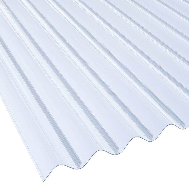 PVC Lichtplatte | 95/35 | 1,2 mm | Breite 950 mm | glasklar-bläulich von Friedrich von Lien AG